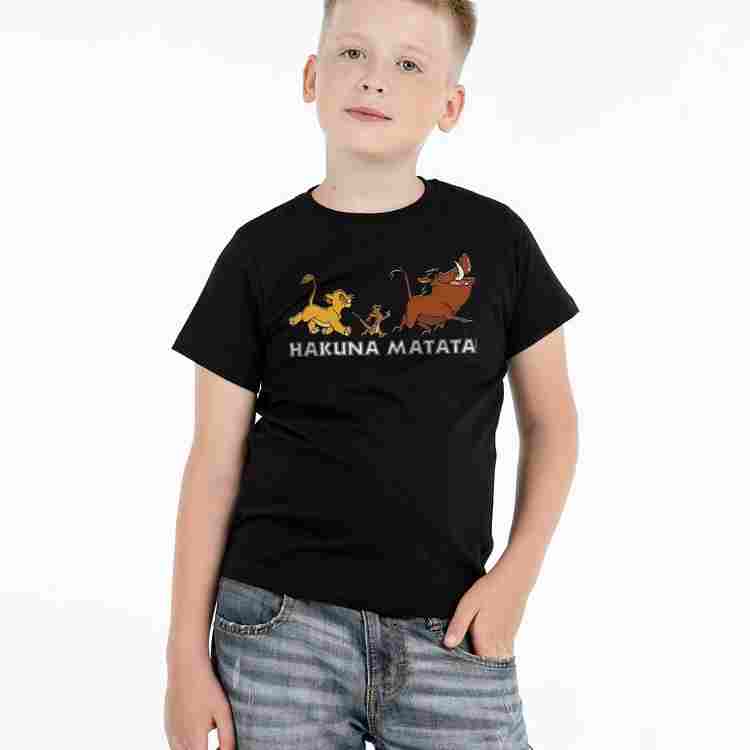 Футболка детская Hakuna Matata, черная на белом фоне