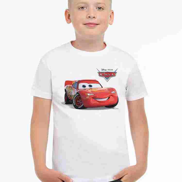 Футболка детская Lightning McQueen, белая на белом фоне