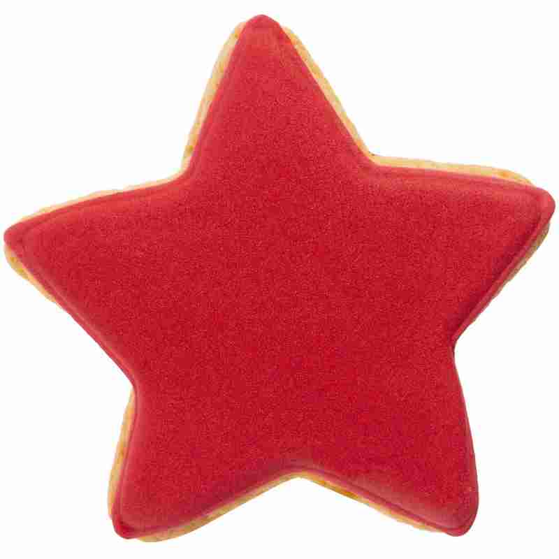 Печенье Red Star, в форме звезды на белом фоне