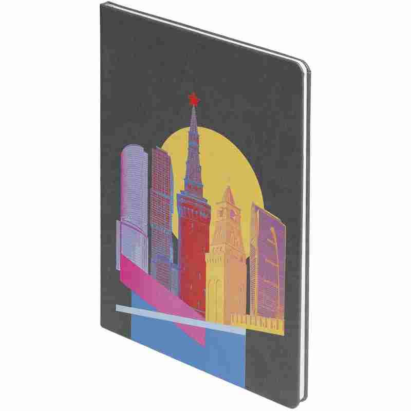 Блокнот Moscow State of Mind, в линейку, серый на белом фоне