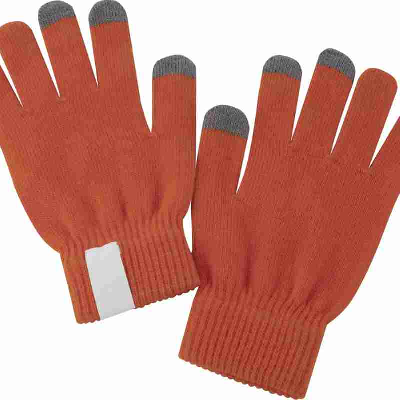 Сенсорные перчатки Scroll, оранжевые на белом фоне