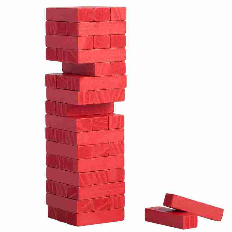 Игра «Деревянная башня мини», красная на белом фоне