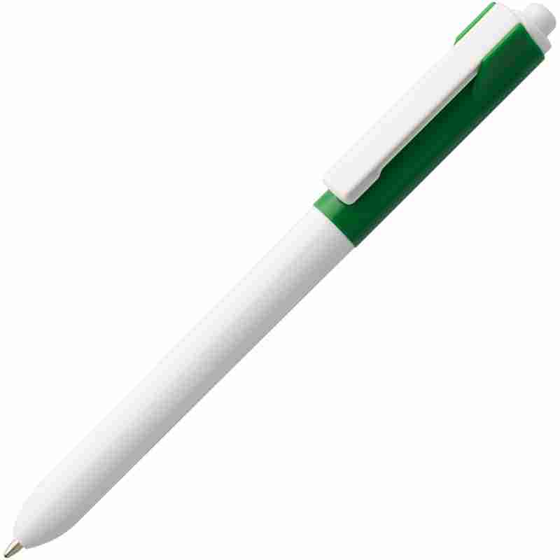 Ручка шариковая Hint Special, белая с зеленым на белом фоне