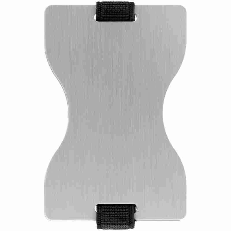 Футляр для карт Muller c RFID-защитой, серебристый на белом фоне