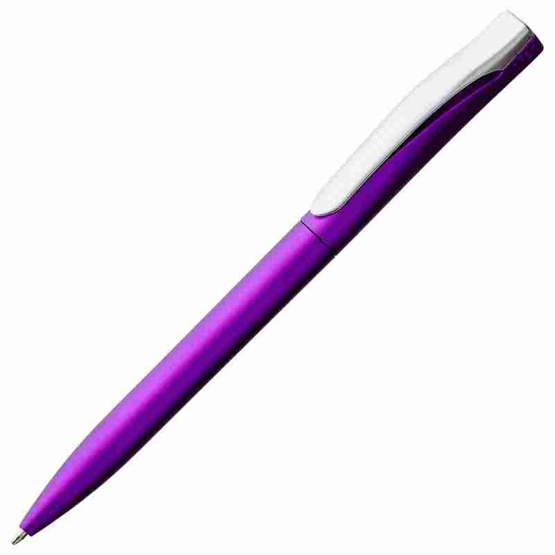 Ручка шариковая Pin Silver, розовый металлик на белом фоне
