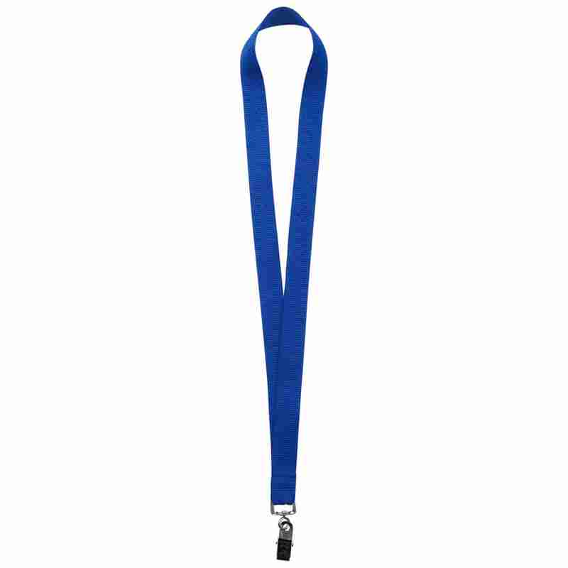 Лента для бейджа Neckband, синяя на белом фоне