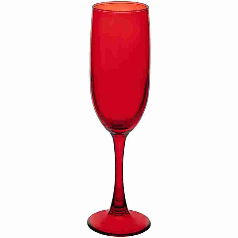 Бокал для шампанского Enjoy, красный на белом фоне