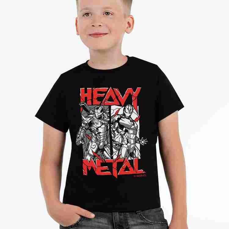 Футболка детская Heavy Metal, черная на белом фоне