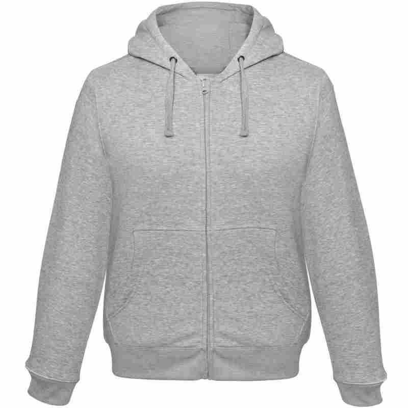 Толстовка мужская Hooded Full Zip серый меланж на белом фоне