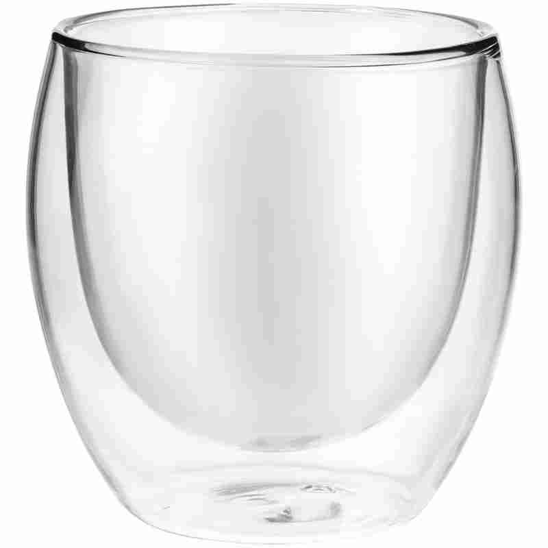 Стакан с двойными стенками Glass Bubble, бесцветный на белом фоне