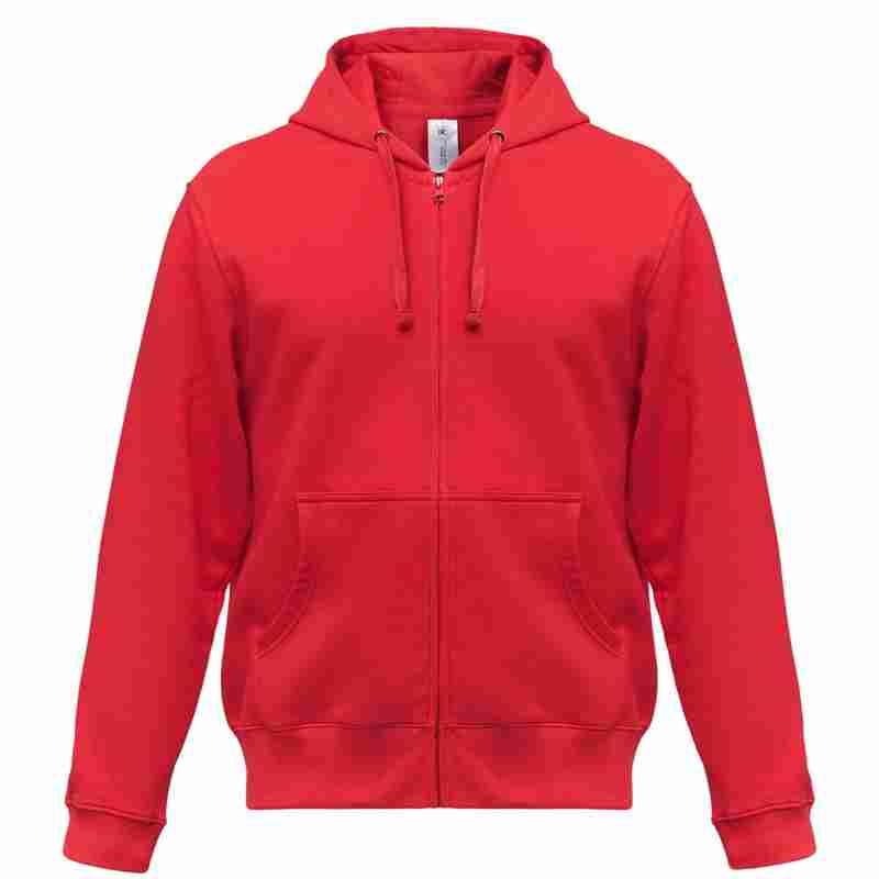 Толстовка мужская Hooded Full Zip красная на белом фоне