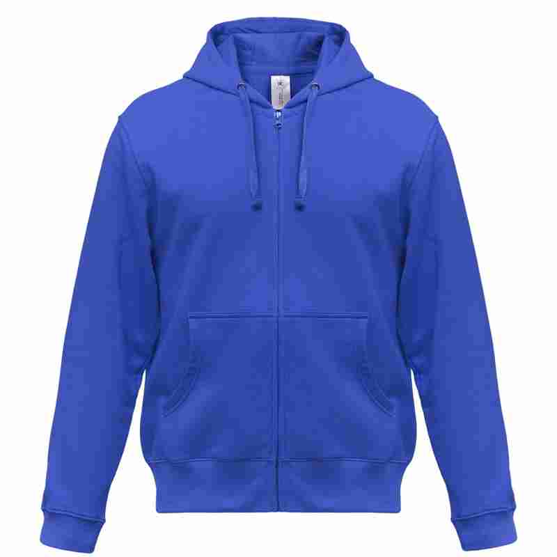 Толстовка мужская Hooded Full Zip ярко-синяя на белом фоне