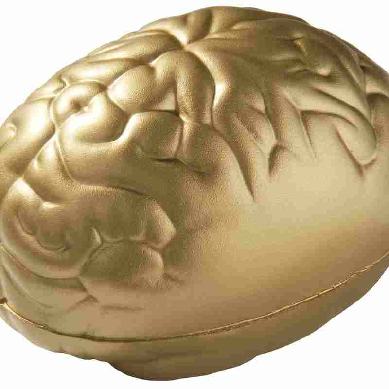 Антистресс «Золотой мозг» на белом фоне